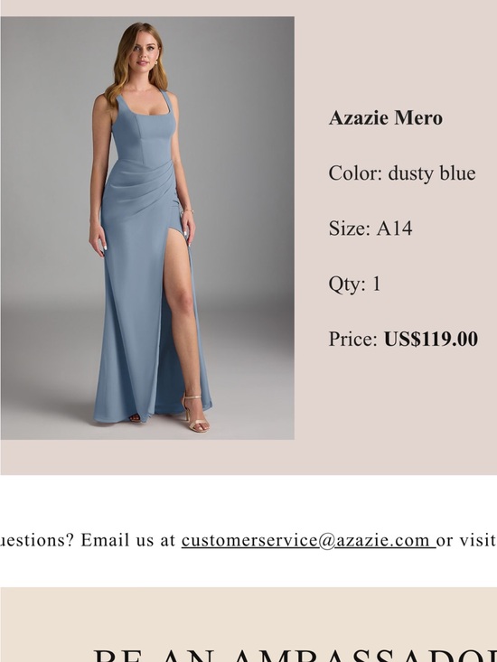 Azazie Dresses & Skirts - Azazie Dusty Blue Mero Maxi Dress